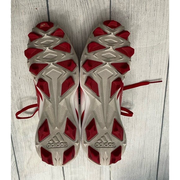 Red Adidas Icon Boy Baseball Cleats Shoes, Size Youth 5 - Picture 4 of 4